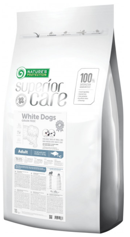 Корм для собак Nature's Protection Superior Care White Dogs Grain Free Small Breeds White fish 1,5 кг - фото 2 Корм для собак Nature's Protection Superior Care White Dogs Grain Free Small Breeds White fish 1,5 кг - фото 2