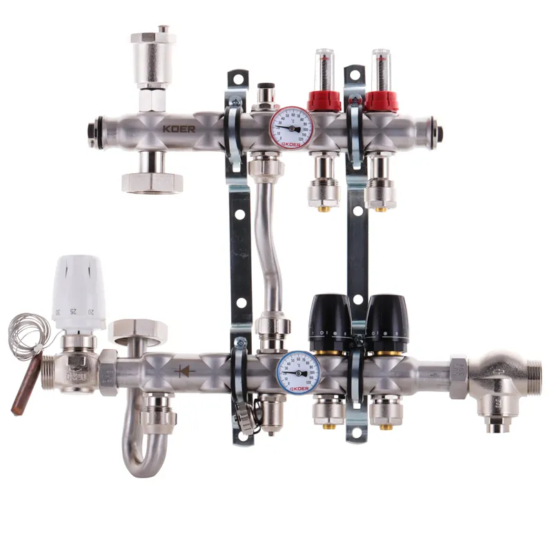 Коллектор со встроенной смешивательным узлом KOER KR.S1011-2 1"х2 SUS304 и евроконус 3/4-16 (KR2925)