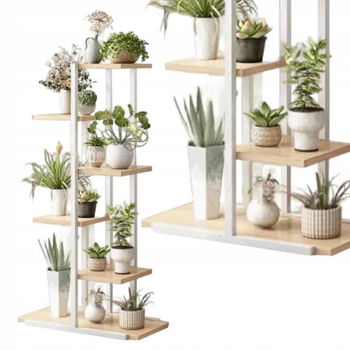 Стойка-клумба для растений металлическая 6-уровневая 113 см. Светло-коричневый/Сонома (2377144203) - фото 2 Стойка-клумба для растений металлическая 6-уровневая 113 см. Светло-коричневый/Сонома (2377144203) - фото 2