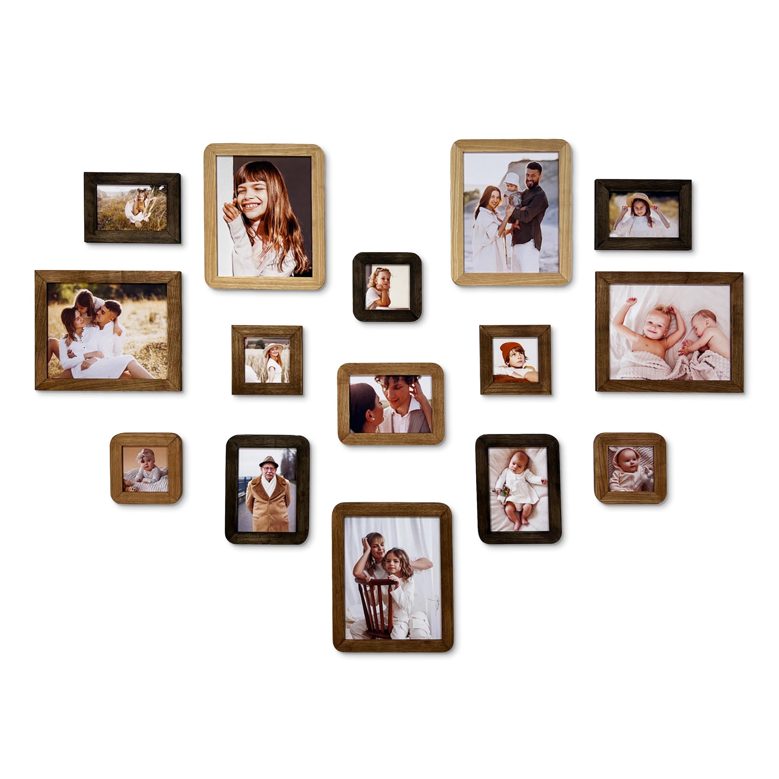 Набор фоторамок деревянных настенных The Frame Depot в форме сердца 15 шт. (heart_set_summer)