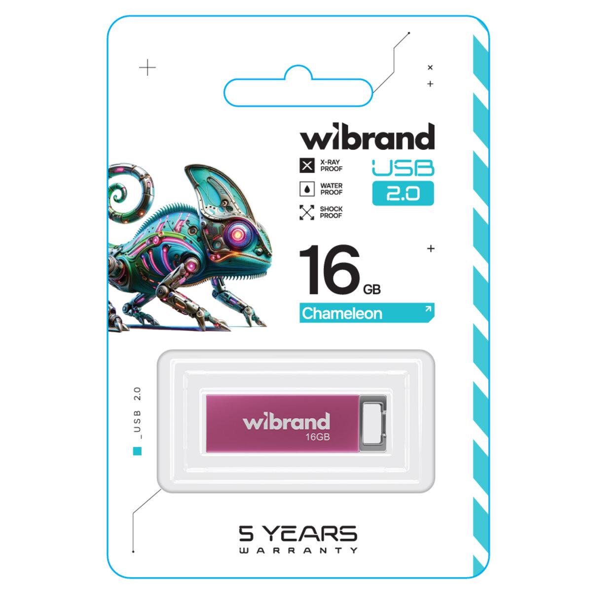 Флеш-пам'ять USB Wibrand WI2.0/CH16U6P Chameleon 16 Гб Pink - фото 2