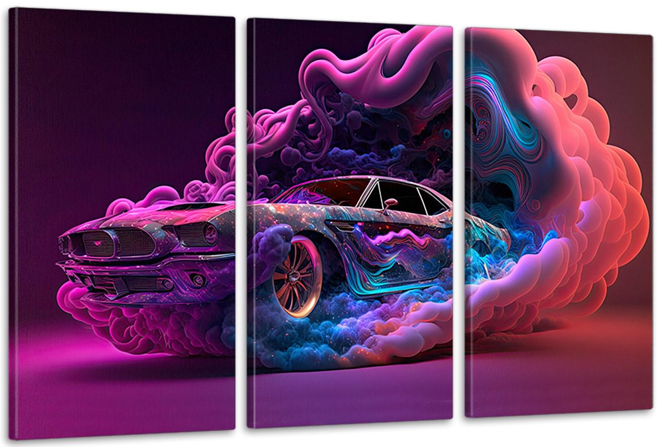 Картина модульна у вітальню/спальню Машина 53х100 см (ART-119_3A)