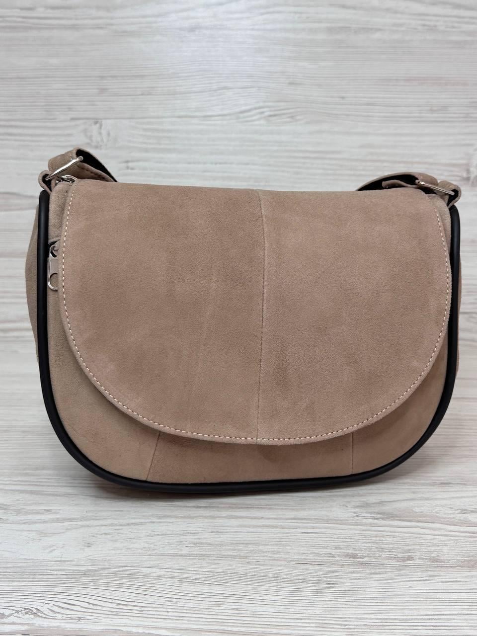 Сумка женская натуральная замша Песочный (113032/1)