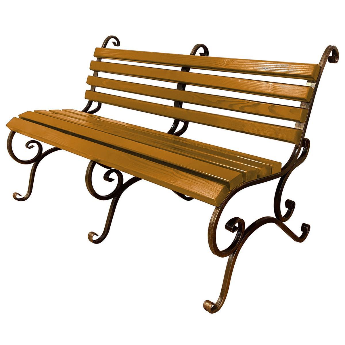 Скамейка садовая  кованая Tobi Sho без подлокотников усиленная 220 см Дуб - фото 1