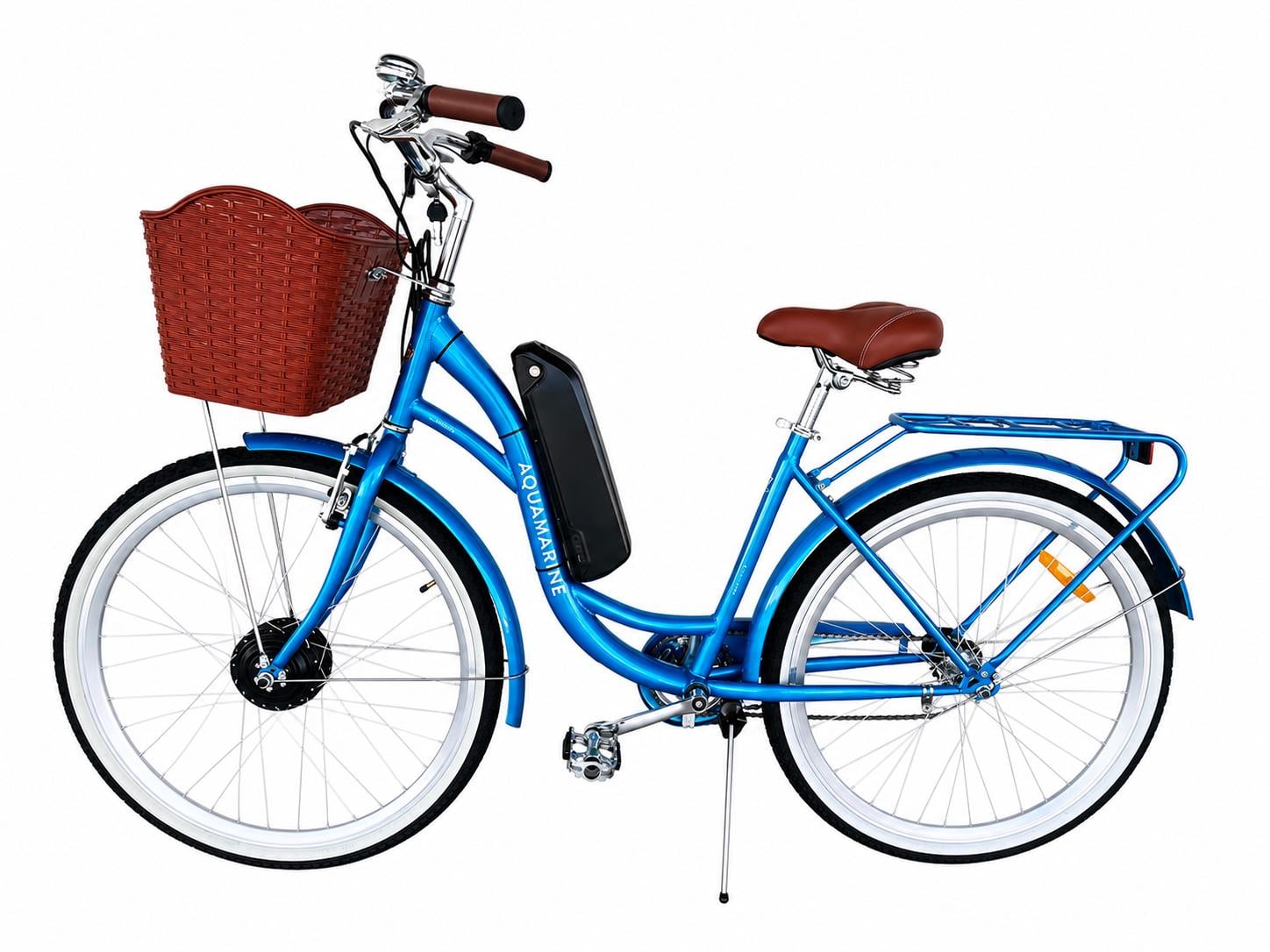 Електровелосипед Dorozhnik Akvamarin 26 500 W 36 V 18 Ah з кошиком Блакитний