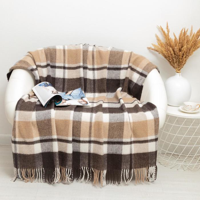 Плед шерстяной Vladi Метро №1 170х210 двуспальный Коричневый (2000023445)