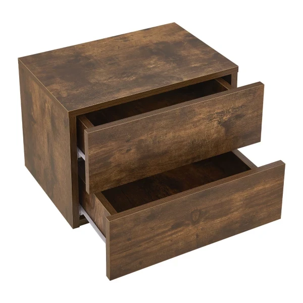 Тумбочка навесная 2 ящика 40x29x30 см Коричневый