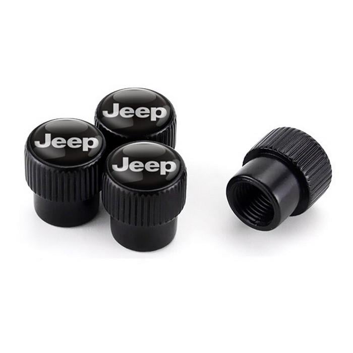 Набір захисних ковпачків на ніпель SUNROZ Caps Jeep Premium Style Black Джип 4 шт. (A-67638)