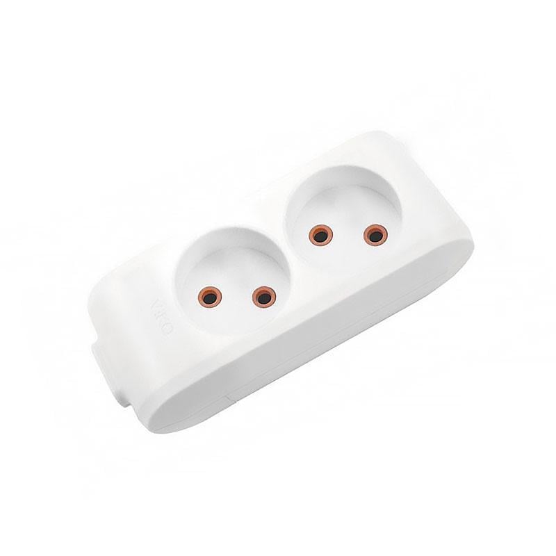 Колодка двомісна Viko Multi-Let без заземлення Білий (27848541)