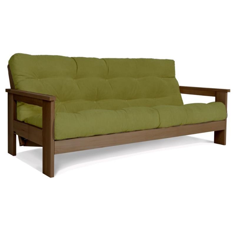 Диван-футон раскладной Woodman Mexico из массива дерева Ореховый/Зеленый