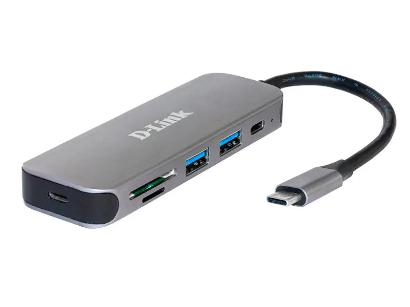 Адаптер мультипортовий USB USB Type-C D-Link DUB-2325 2xUSB3,0 1xUSB-C 1xSD 1xmicroSD Grey - фото 2