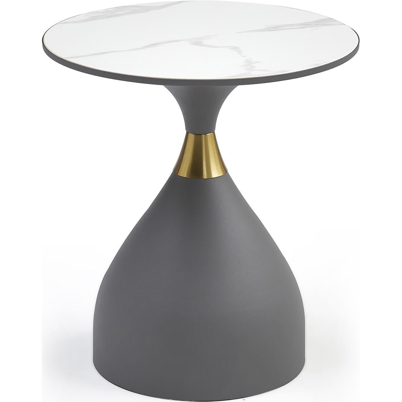 Стіл кавовий Bliss 50х50 см Arctic ice top grey base with gold strip (13965) Стіл кавовий Bliss 50х50 см Arctic ice top grey base with gold strip (13965)