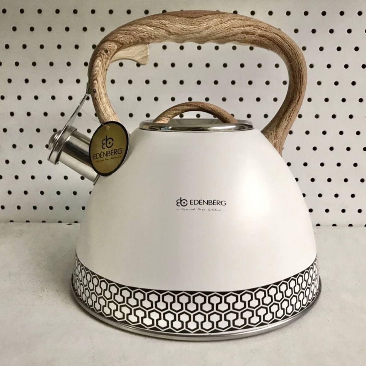 Чайник для индукционной плиты Edenberg EB-8809 из нержавеющей стали 3 л Белый (2530556652) - фото 3 Чайник для индукционной плиты Edenberg EB-8809 из нержавеющей стали 3 л Белый (2530556652) - фото 3