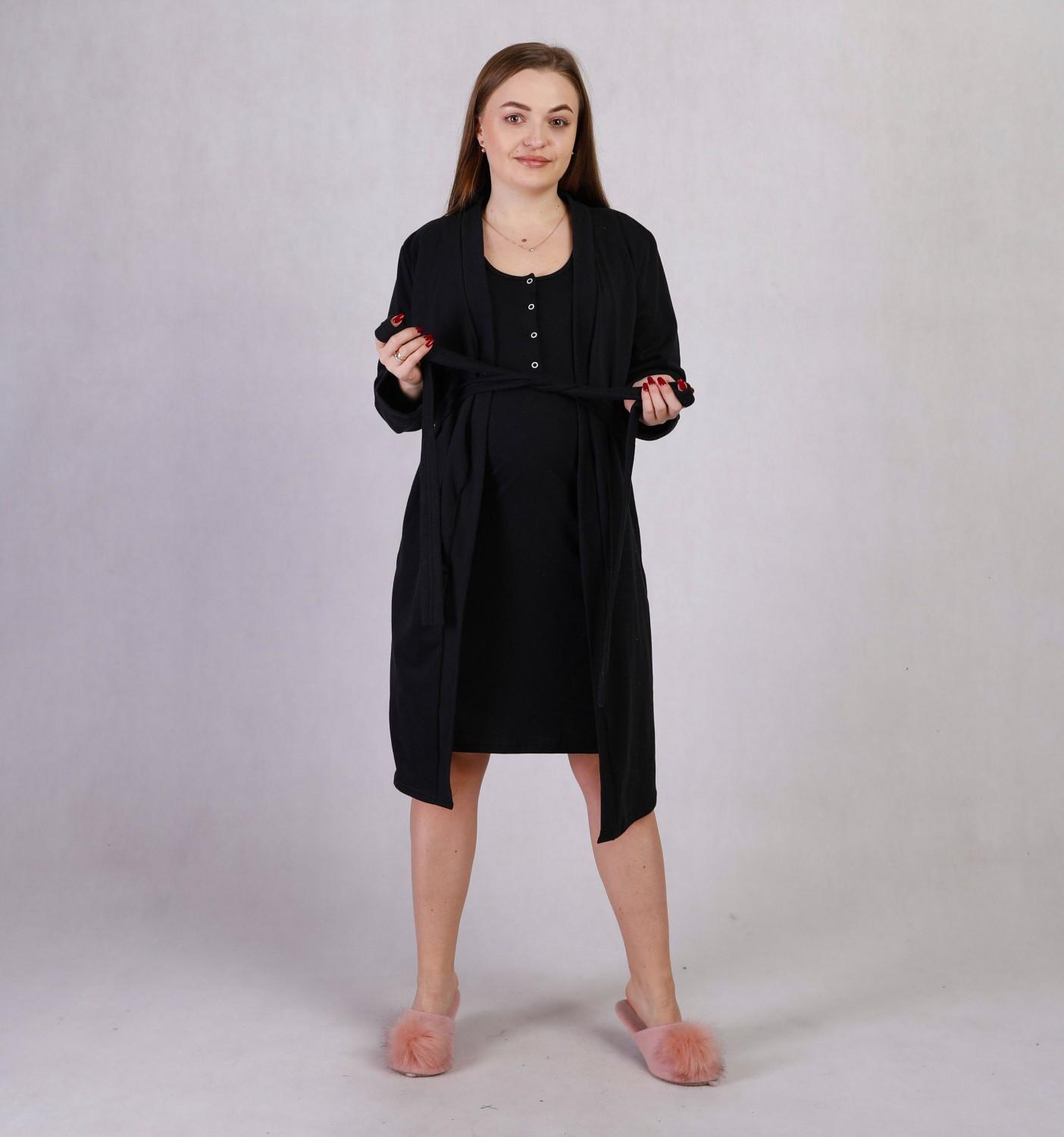 Халат жіночий теплий Tina TN-2110 р. 58-60 Чорний