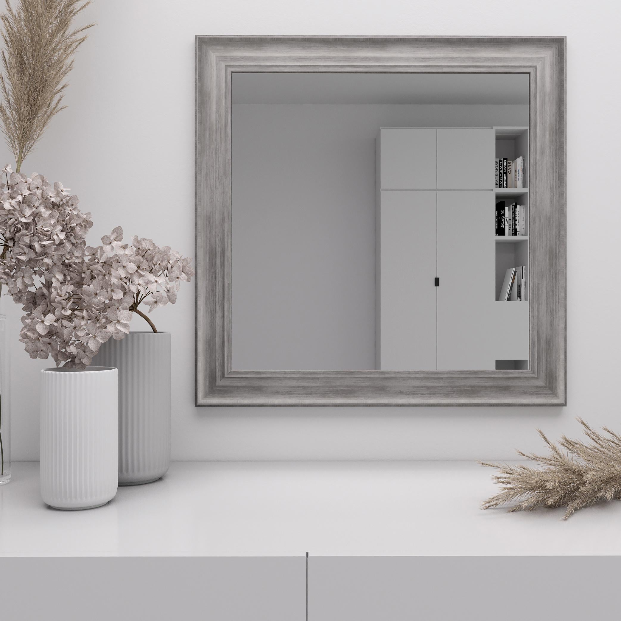 Зеркало квадратное Black Mirror 82х82 см Серебристый никель (7024-411)