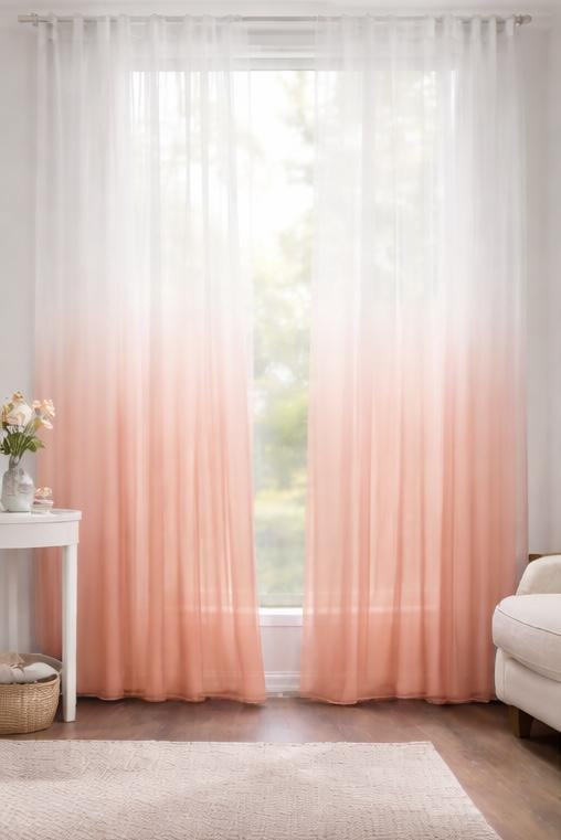 Шторы из батиста Омбре 2х2,7 м Персиковый/Белый (70260ш 2м)