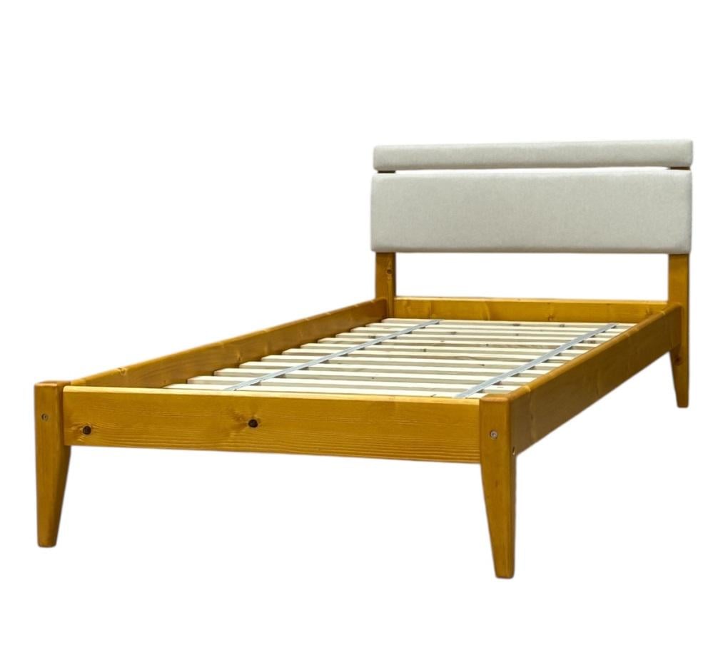 Кровать односпальная деревянная Скиф Л-158 с мягким изголовьем 80х190 см Янтарь/Твист-1 (27966882)