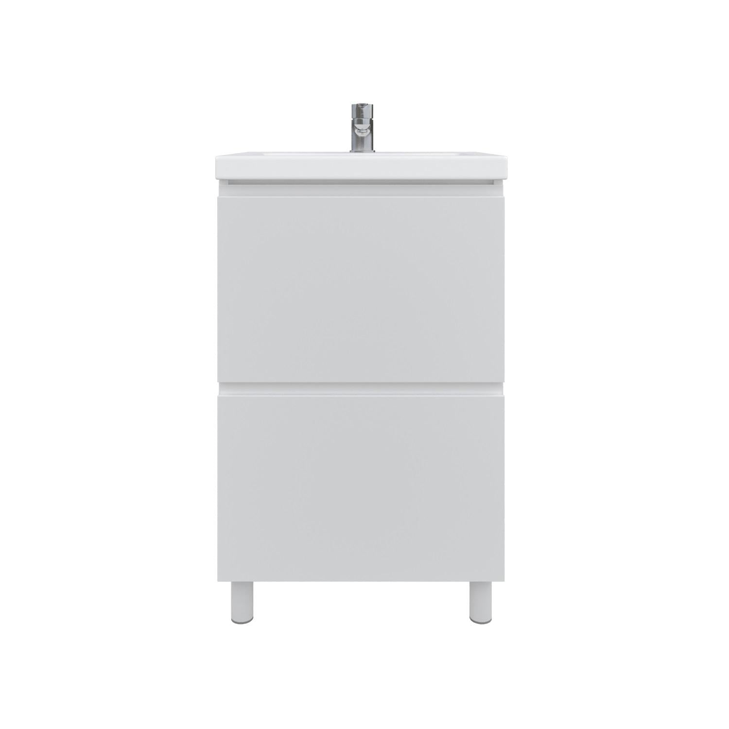 Тумба напольная MEBLIBUD MILANA 50 с 2-мя ящиками с умывальником Cers 50 см Белый (46509/1)