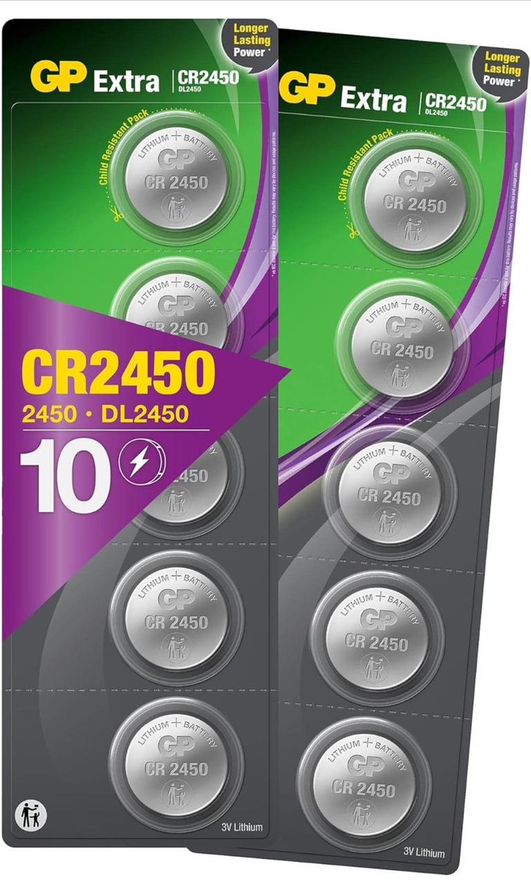 Батарейка дискова GP CR 2450 3V Lithium 10 шт.
