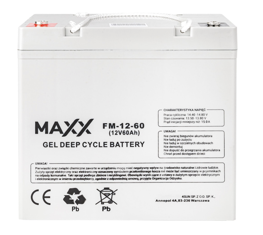 Аккумулятор гелевый 4SUN Deep Cycle Maxx 60 Ah 12 V FM-12-60 Ah (1987968538)