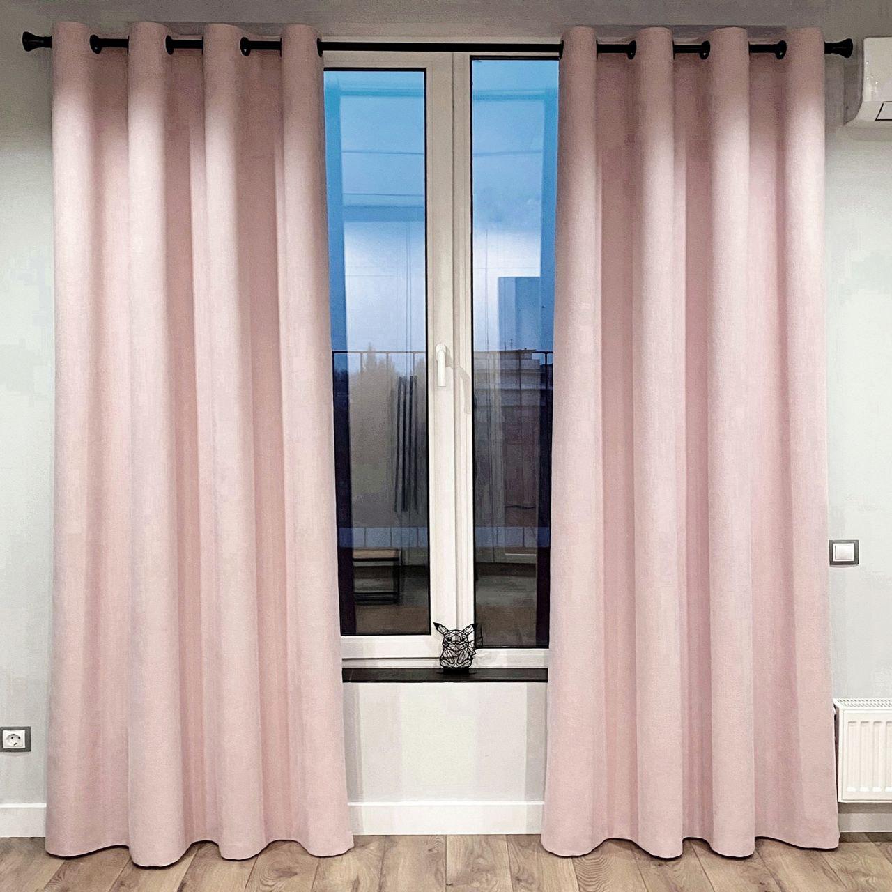 Шторы на черных люверсах 150x250 см микровелюр 2 шт. Светло-розовый (5801097-МТ2/150-BL) - фото 1 Шторы на черных люверсах 150x250 см микровелюр 2 шт. Светло-розовый (5801097-МТ2/150-BL) - фото 1