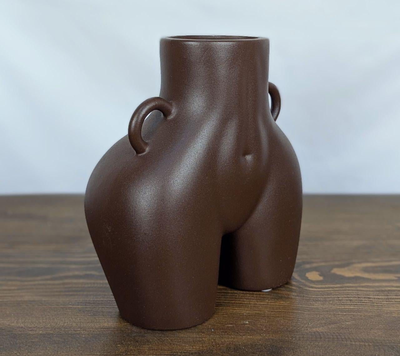Ваза Nana Ceramics Ким муар 25 см Шоколадный