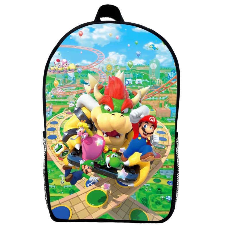 Школьный рюкзак детский с принтом Марио Mario 03 29х21х9 см 5 л Черный (2216186550)