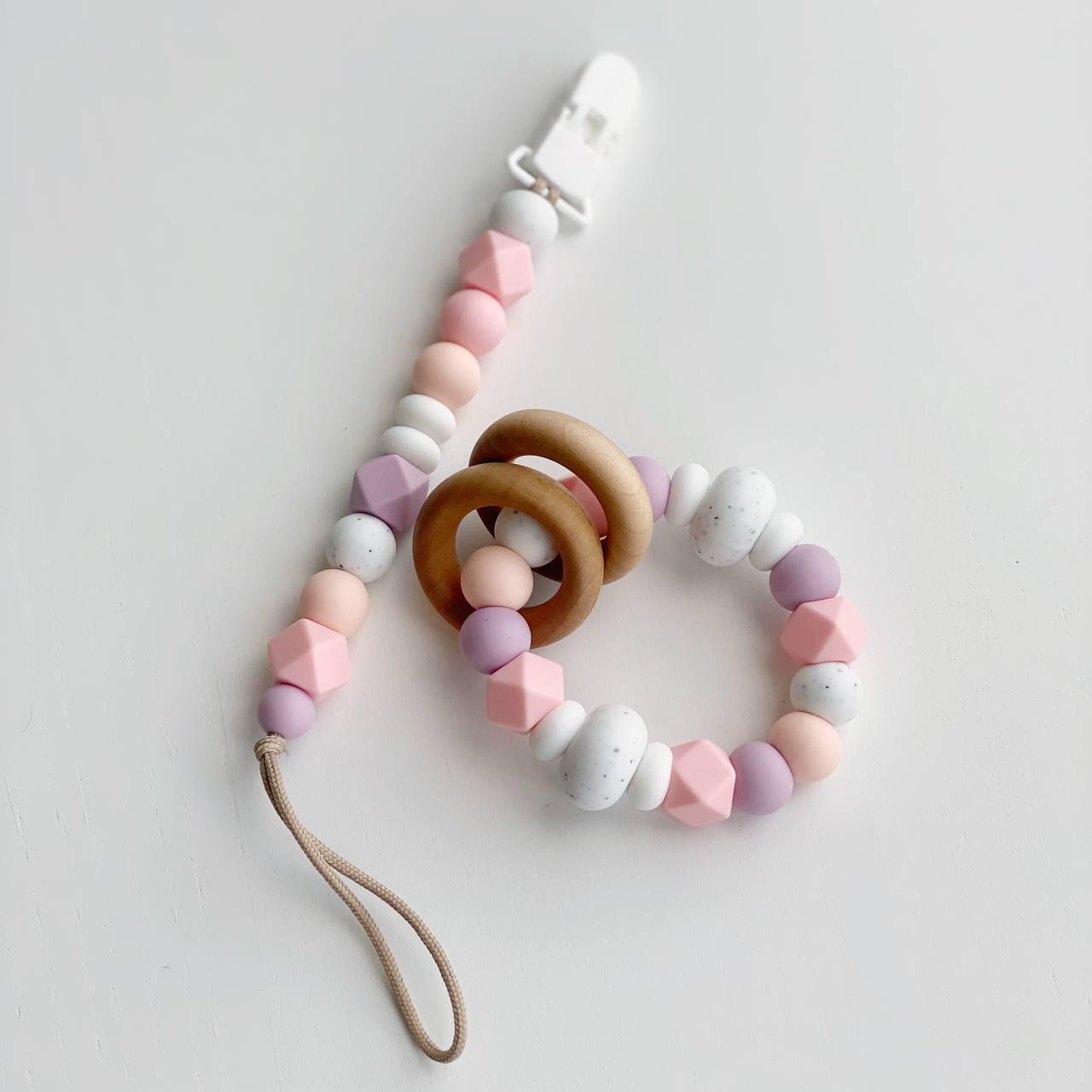 Набор мини прорезыватель и держатель Баловень Ethnos Pink