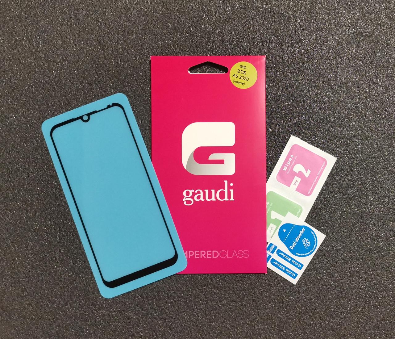 Защитное стекло Gaudi для ZTE A5 Blade 2020 Full Glue 0,3 мм 2,5 D Черный