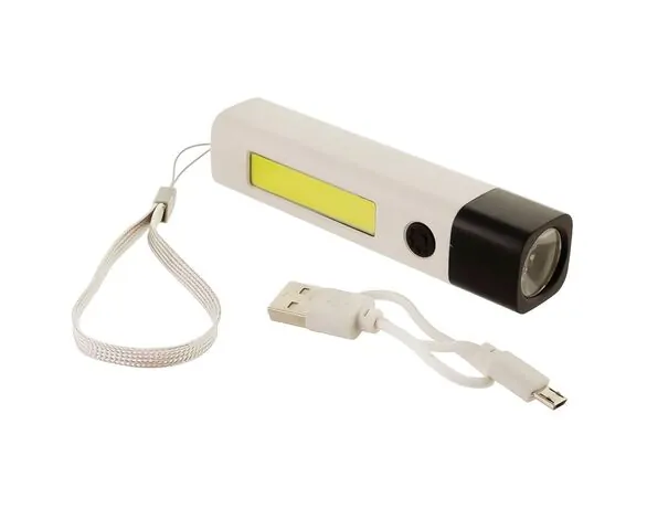 Фонарик мини ручной с microUSB X12 Led/COB (3875)