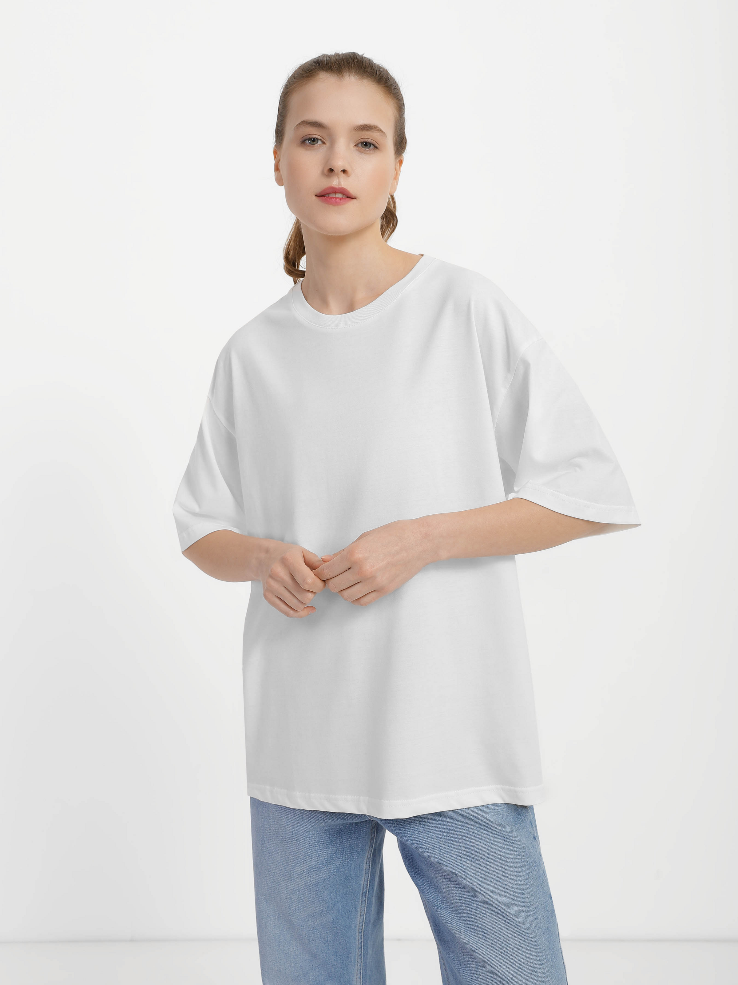 Футболка женская оверсайз ROZA 211204 M Белый (4824005731327) Футболка женская оверсайз ROZA 211204 M Белый (4824005731327)