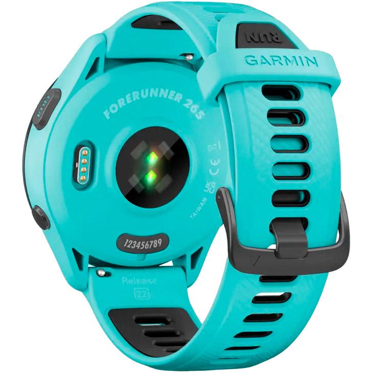 Смарт-часы Garmin Forerunner 265 Black Bezel with Aqua Case and Aqua/Black Silicone Band (010-02810-02) - фото 8