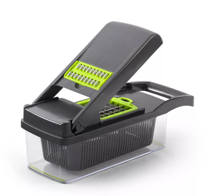 Мультислайсер многофункциональный Nicer Dicer Plus Vegetable cutter 223-1 с насадками и контейнером 16в1 Green (784780542)