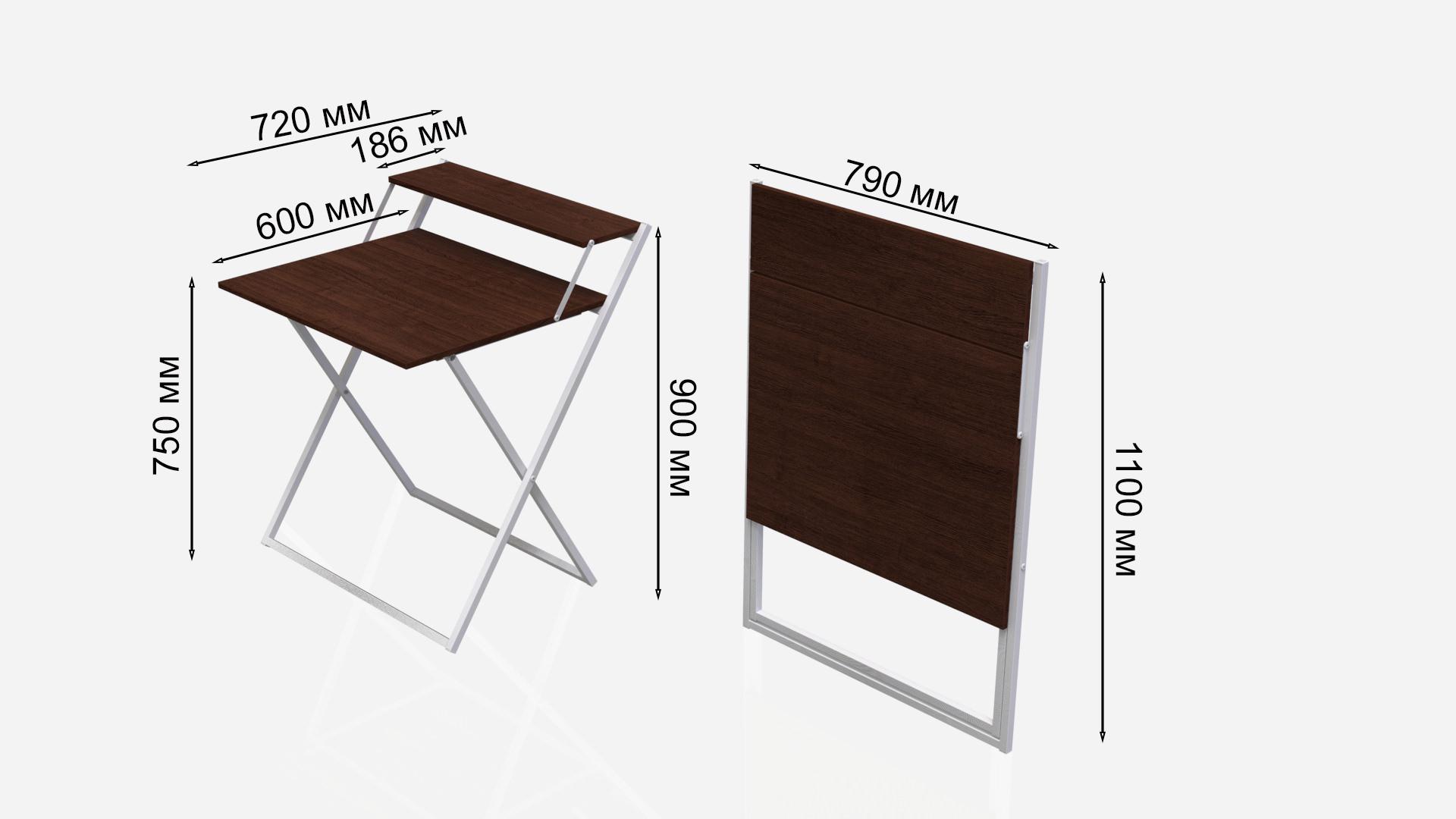 Стіл-трансформер Ferrum-decor Компакт 4 метал/ДСП 16 мм 750x790x720 мм Білий/Венге Магія (FRD-105405) - фото 4 Стіл-трансформер Ferrum-decor Компакт 4 метал/ДСП 16 мм 750x790x720 мм Білий/Венге Магія (FRD-105405) - фото 4