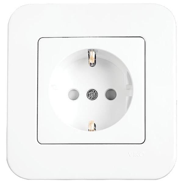 Розетка одинарная с заземлением и шторками Viko Rollina Белый (00000012884)