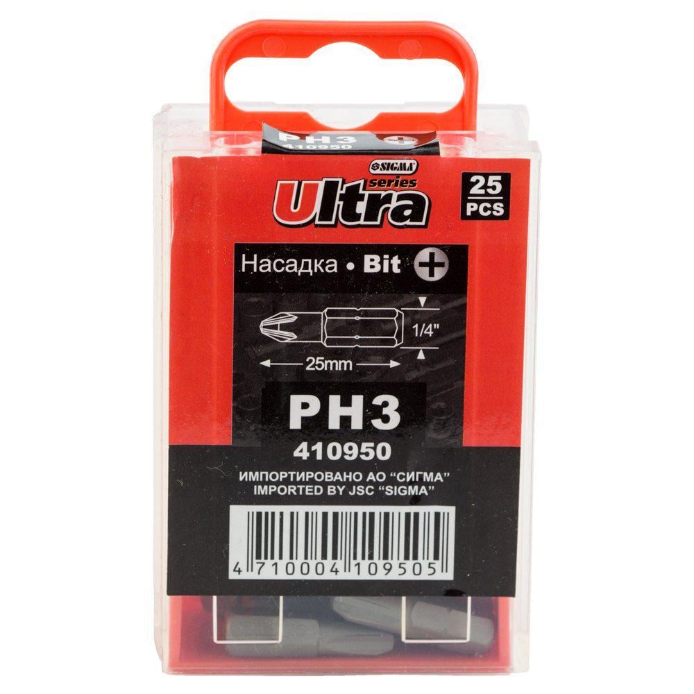 Набор бит Ultra PН3 x 25 мм 1/4" 25 шт. S2 (4010302)