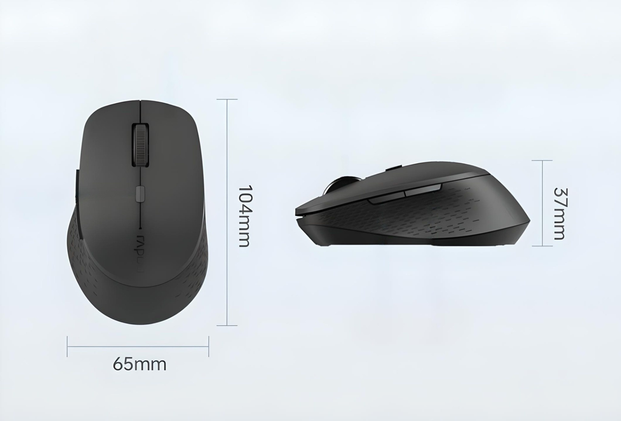 Мышь RAPOO M300L Silent беспроводная с аккумулятором 2400 DPI Light grey (2786650894) - фото 6 Мышь RAPOO M300L Silent беспроводная с аккумулятором 2400 DPI Light grey (2786650894) - фото 6