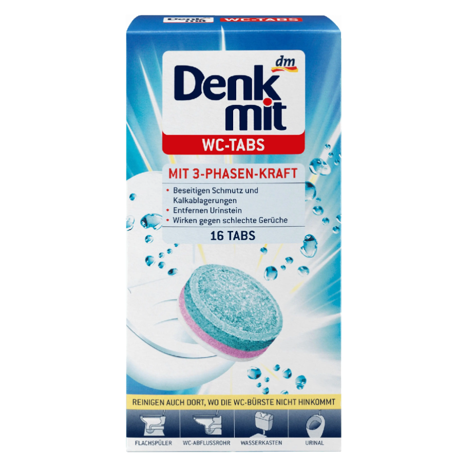 Таблетки чистящие унитазов Denkmit WC Reiniger Tabs 16 шт. (2507956316)
