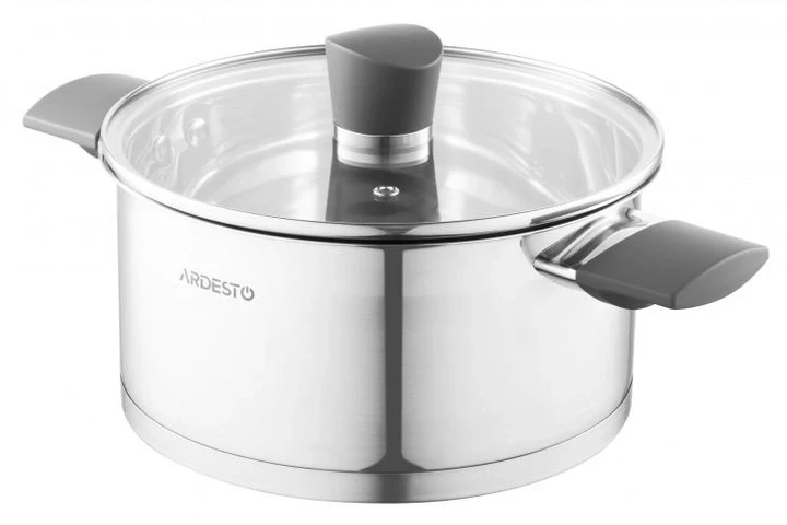 Кастрюля Ardesto Gemini Стеклянная крышка 3 л нержавеющая сталь (AR3630G)