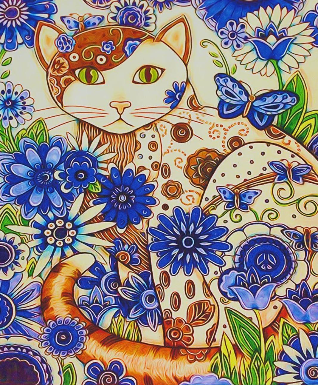 Алмазна мозаїка TK Group AL 86451/30 Кішка зі стразами різної форми в коробці 40х50 см (24707775)