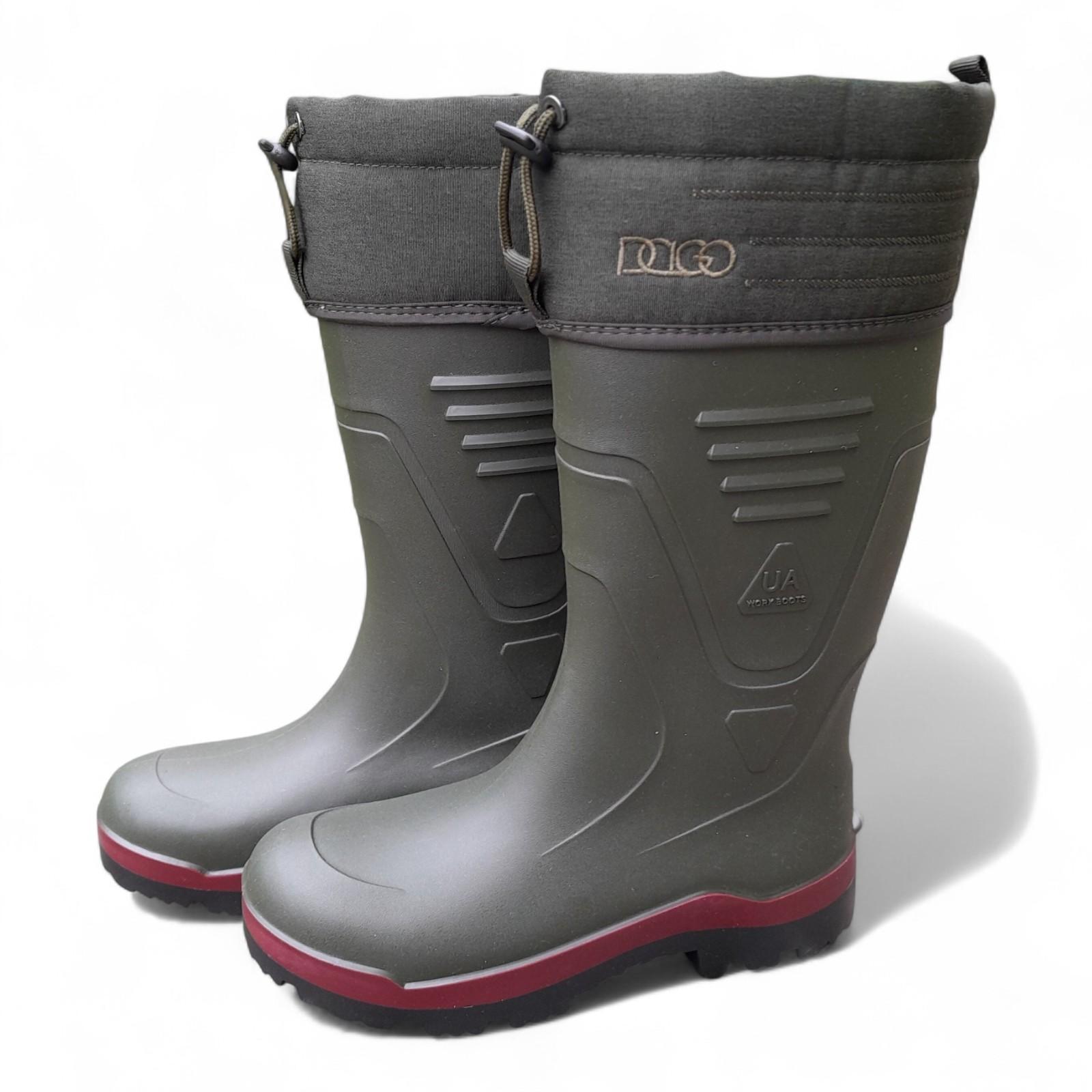 Чоботи гумові чоловічі dagostyle з манжетою р. 45 29,5 см Темно-зелений (2766997926)