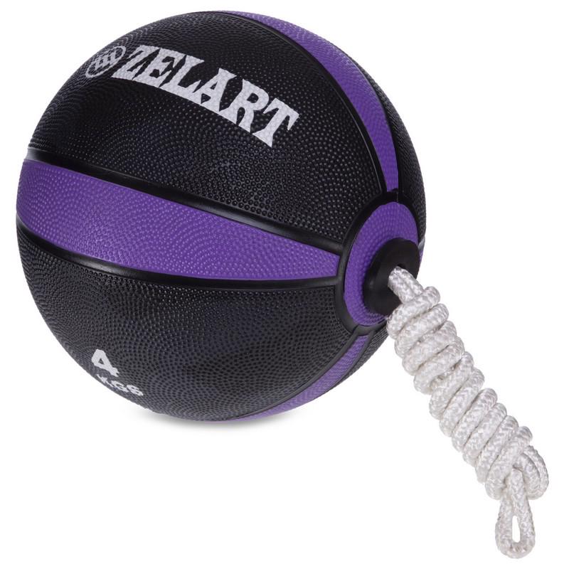 Мяч медицинский Zelart Tornado Ball FI-5709-4 4кг Черный / Фиолетовый (DR003435) - фото 3