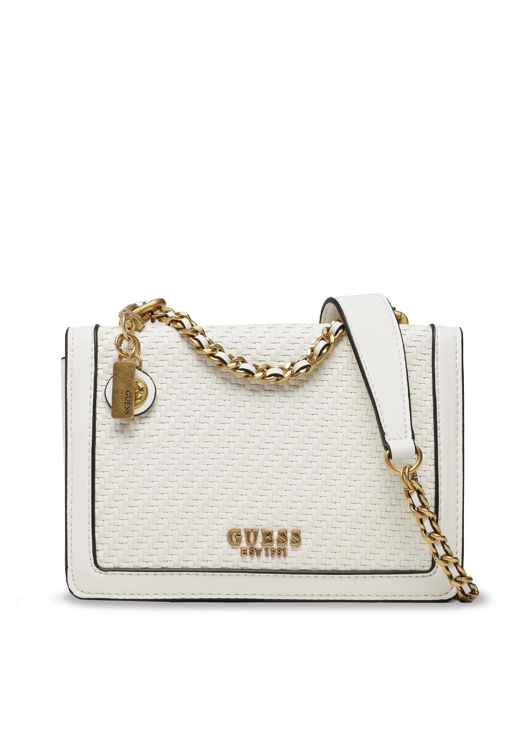 Сумка кросс боди женская из эко кожи Guess ABEY CONVERTIBLE XBODY FLAP HWWA8558190-WHI Белый