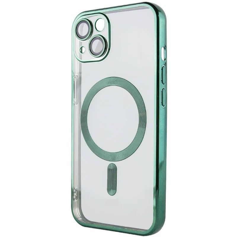 Хромований Чохол Magnetic із Технологією MagSafe + захист камери для Apple iPhone 14 (6.1") Green - фото 2