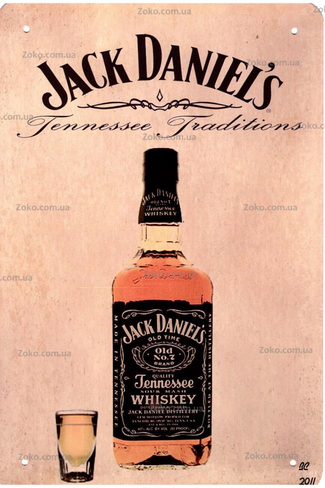 Табличка металлическая Jack Daniel’s Tennessee Traditions 20x30 см