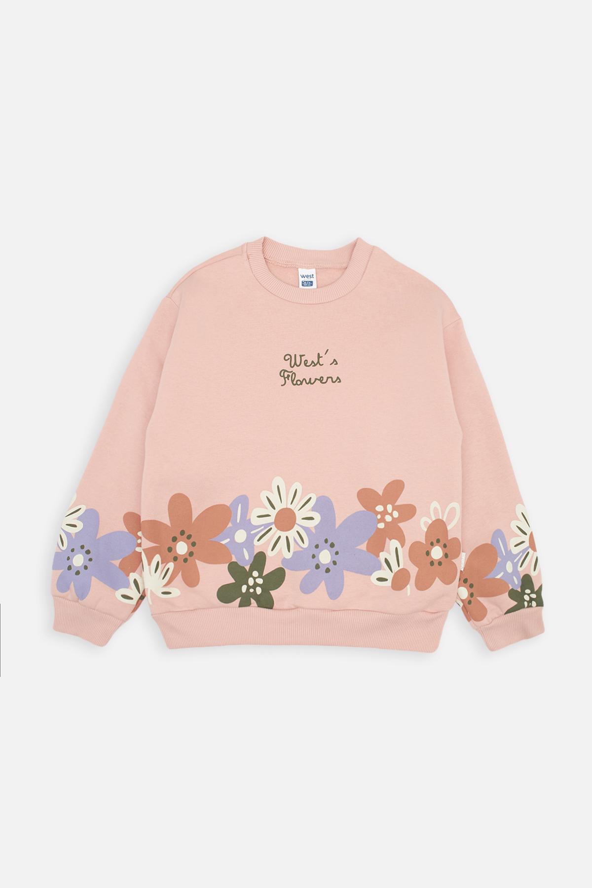 Свитшот для девочки 104 см Пудровый (SKT001020332)