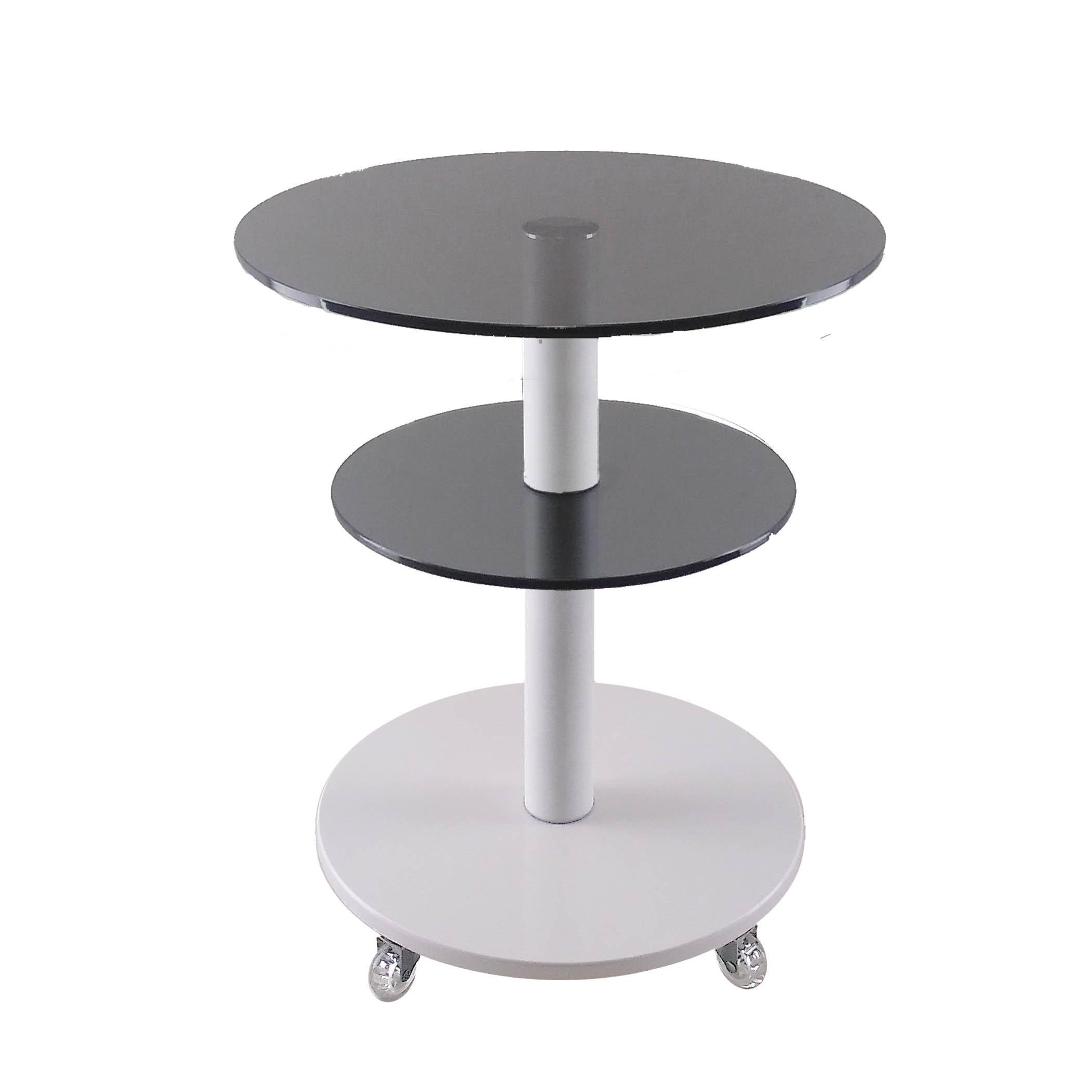 Стол журнальный стеклянный Commus Bravo Light K gray-white-wtm60 Бело-серый (411870203)