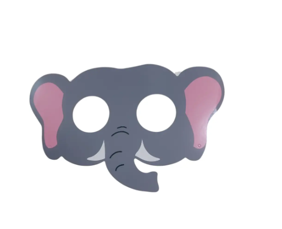 Маска детская Слон картон One size Серый (140500)