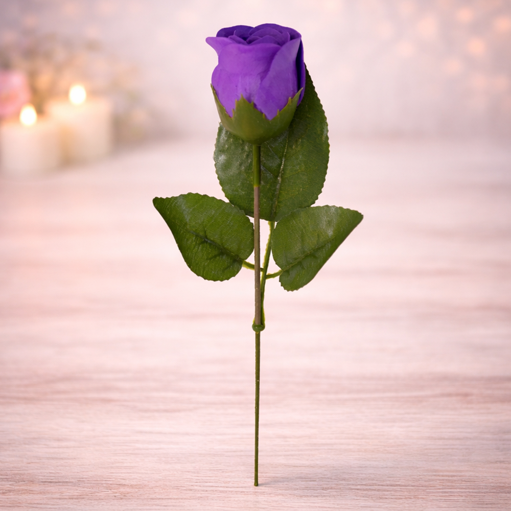 Троянда мильна в прямокутній прозорій упаковці Фіолетовий (06-F-3-6877v)