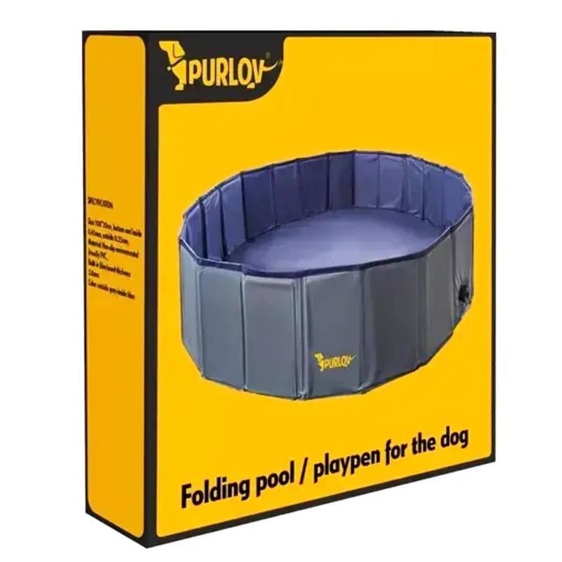 Бассейн-манеж складной Purlov для купания и охлаждения собак нескользящее дно 120х30 см (Purlov 23831) - фото 6